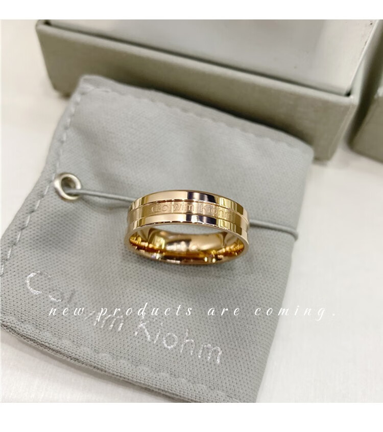 ck旗舰官方店小黑陶瓷戒指情侣对戒时尚饰品男士女士食指一对指环情人