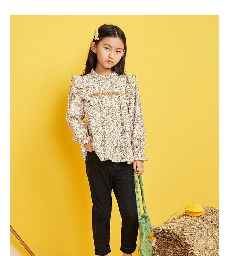 红蜻蜓童装儿童上衣女童衬衫男孩休闲百搭 f613zc1251 40【图片 价格