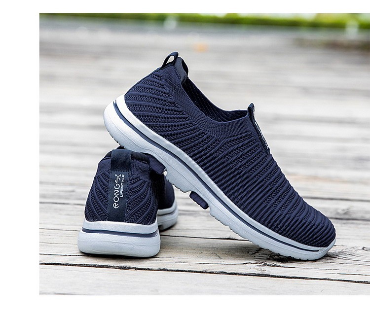 荣仕rongsi中老年健康男鞋夏季防滑透气网面休闲爸爸鞋软底老人健步鞋