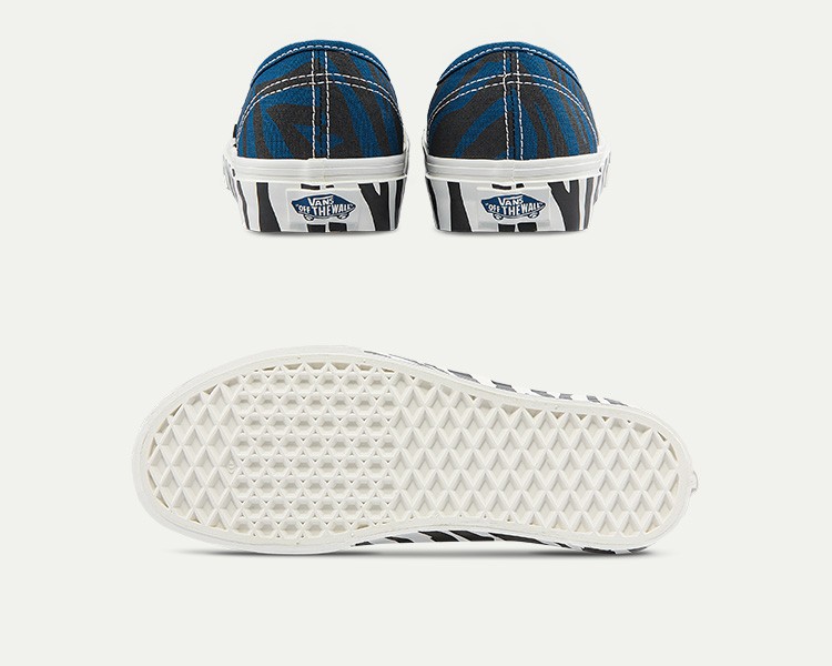 vans官方 authentic大胆撞色人气斑马纹男鞋女鞋帆布鞋 蓝色2f斑马纹