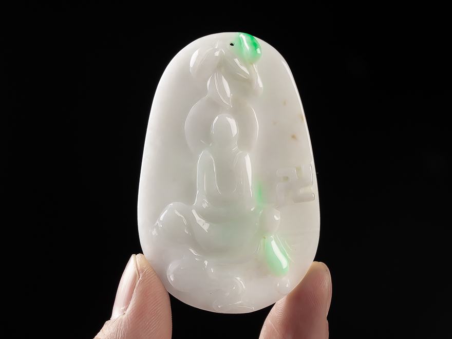 冰芝玉翡翠珠宝无相佛牌子2838g