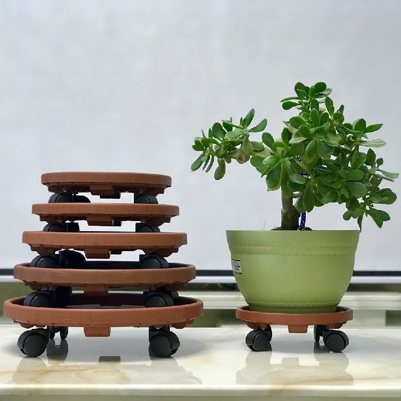 加厚移动花盆托盘滚轮树脂花盆架底座万向轮蓄水带轮花盆底盘盆栽外径