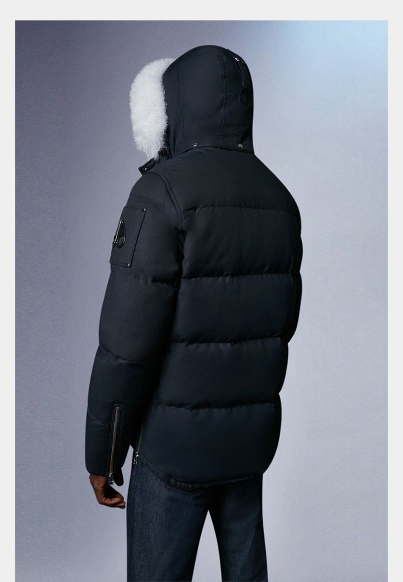 moose knuckles3q 男士经典修身短款羽绒夹克外套 海军蓝色/自然色狐