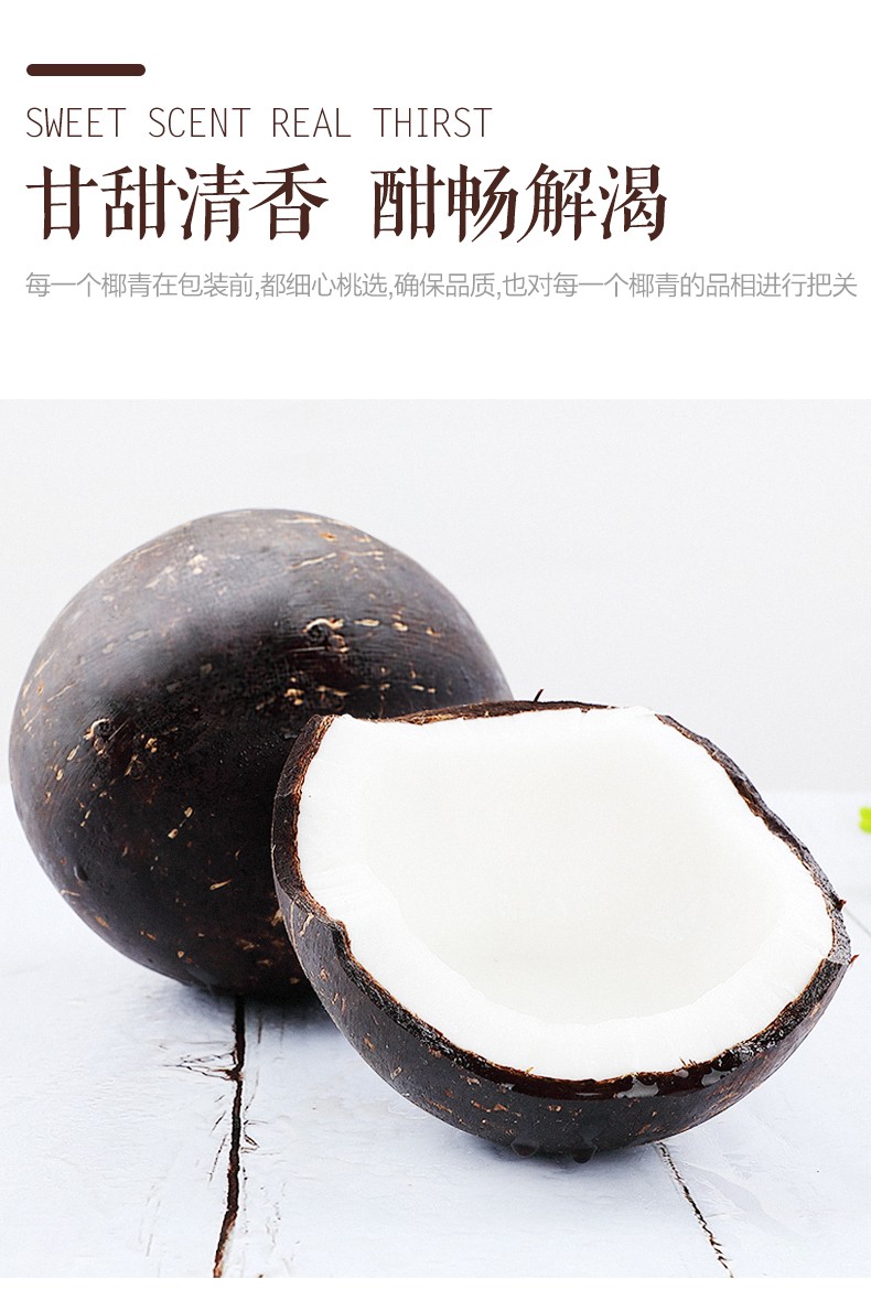 海南奶牛黑椰子6个新鲜当季孕妇水果热带椰子肉椰子椰青整箱6个装