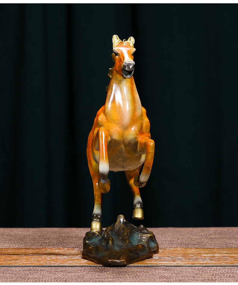 汉宫铜马摆件高档招财生肖马到成功客厅办公室装饰公司开业礼品马成功