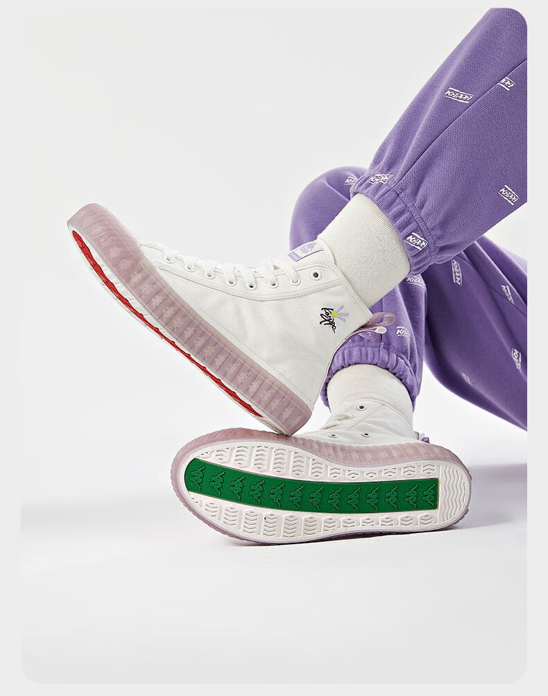 kappa卡帕串标帆布鞋2022新款情侣男女高帮板鞋休闲运动鞋k0cw5vs01d