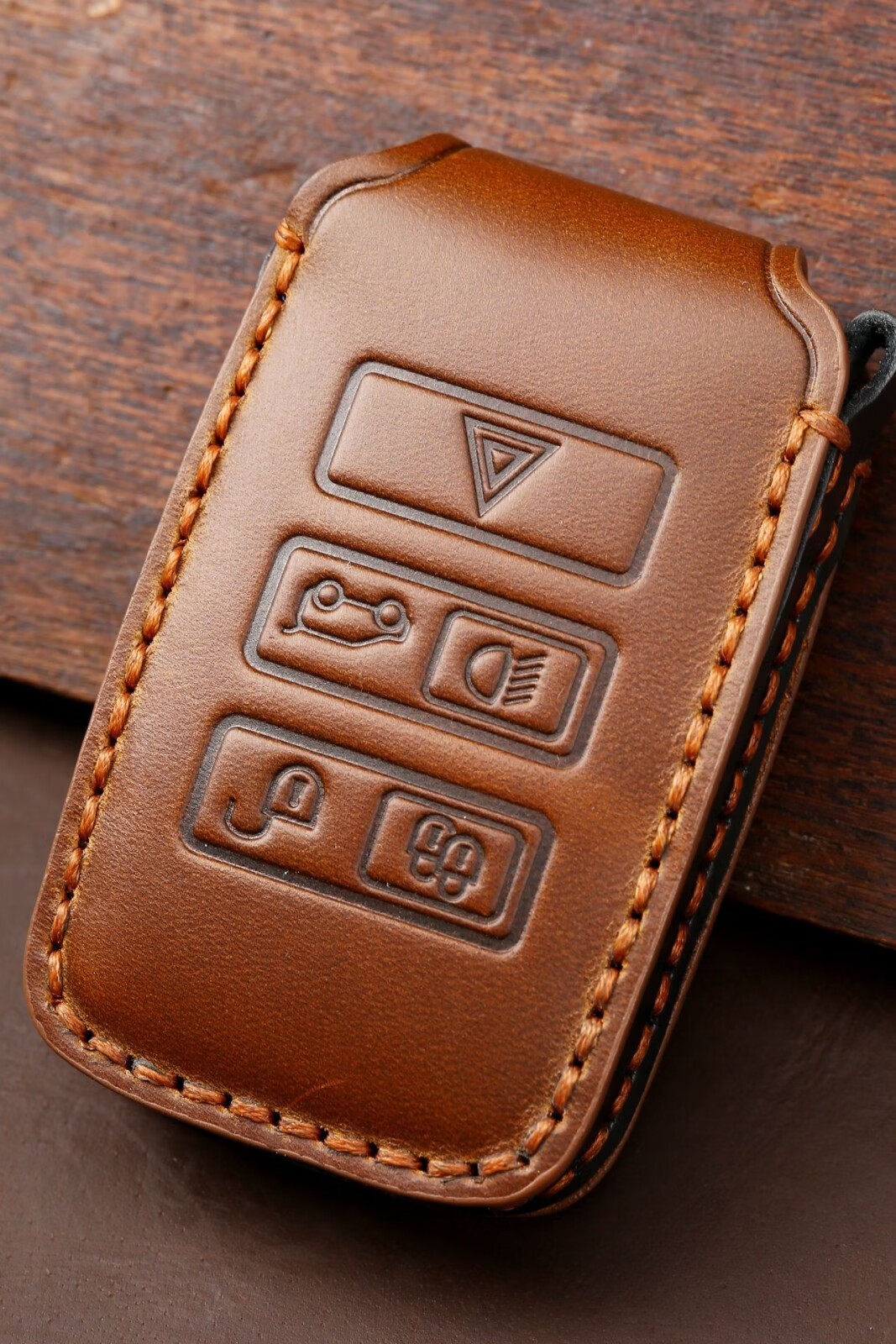 适用于路虎钥匙套揽胜发现5新能源捷豹epace钥匙包扣ipace汽车牛皮