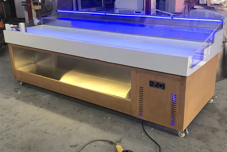 海鲜冰台商用不锈钢冰鲜台超市饭店冷冻展示柜卧式点菜柜保鲜柜 s