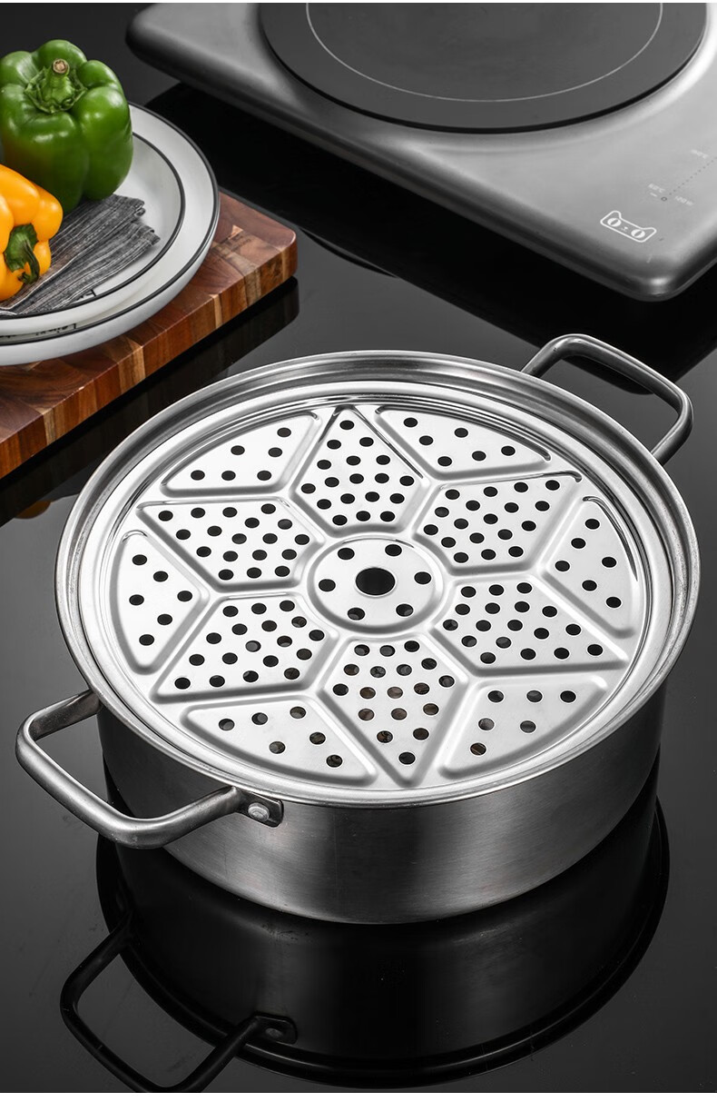 304不锈钢蒸架蒸屉厨房家用蒸篦蒸片大号蒸馒头包子圆形隔水蒸盘 直径