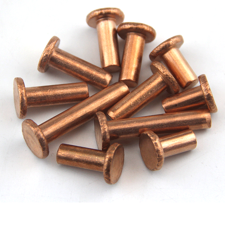 传测-gb867紫铜平头铆钉平帽头红铜铆钉平帽实心紫铜柳钉【m2m2.