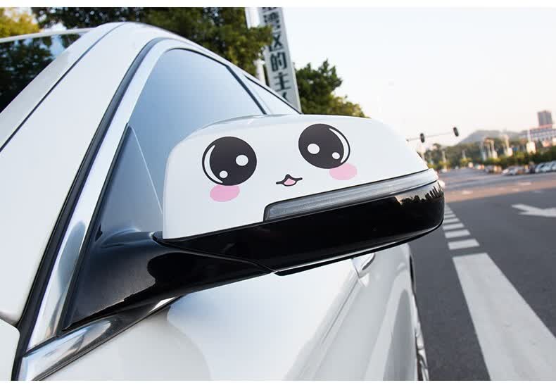汽车后视镜贴纸倒车镜贴可爱搞笑车贴遮挡划痕汽车装饰贴油箱盖贴