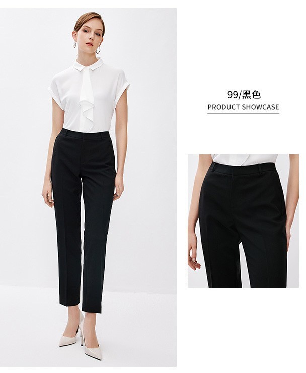 g2000女装商务优雅黑色裤子女正装裤 款长裤常规款西装裤21751013

