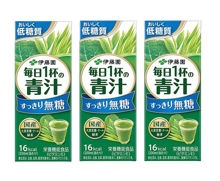 橙伯乐日本蔬菜汁饮料豆乳无糖青汁200ml毎日1杯1日分野菜 豆乳青汁