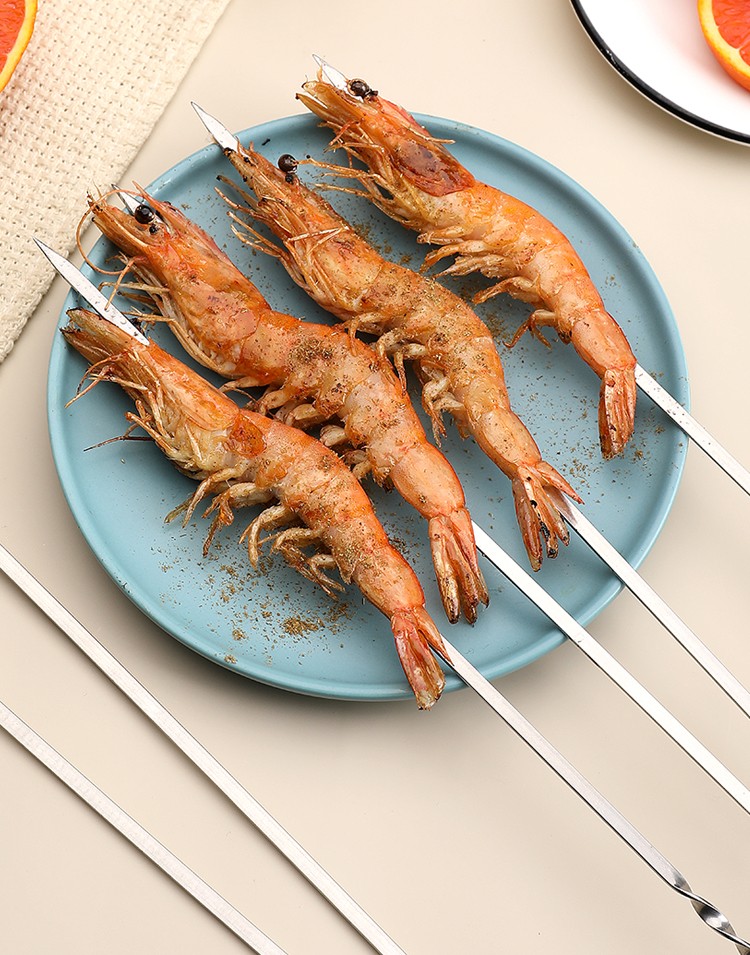 羊肉串烤肉烤串家用加厚钢签烧烤用具烤针羊肉串铁签