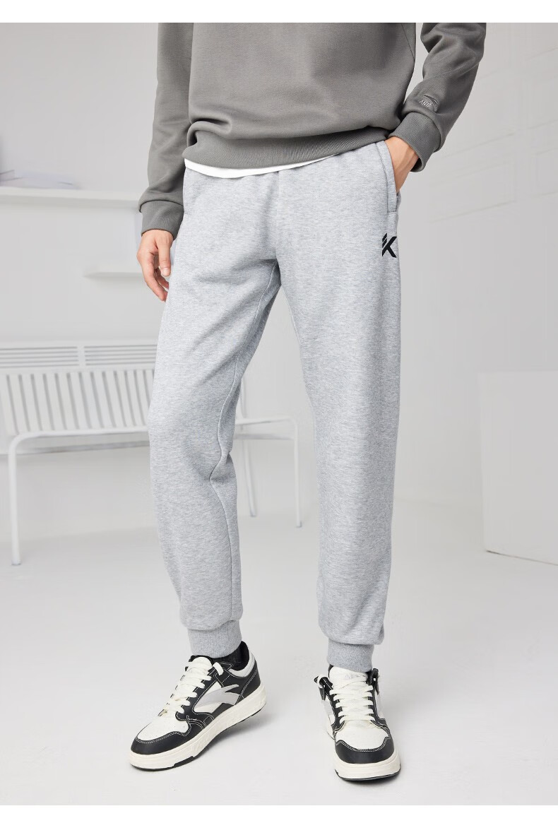 安踏(anta) kt运动长裤卫裤男2022秋冬季新款kt系列运动休闲加绒保暖