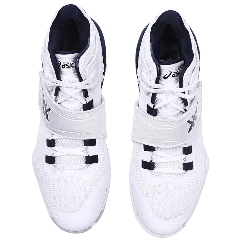 asics亚瑟士篮球鞋invade nova缓震耐磨实战场上球鞋男 白深蓝1061a