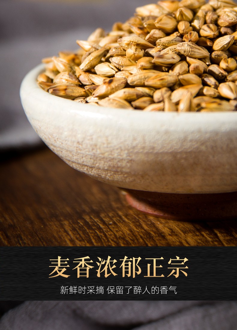 祁曦堂大麦茶原味烘焙型炒麦芽茶浓香型茶叶500g精选大颗粒炒麦芽茶