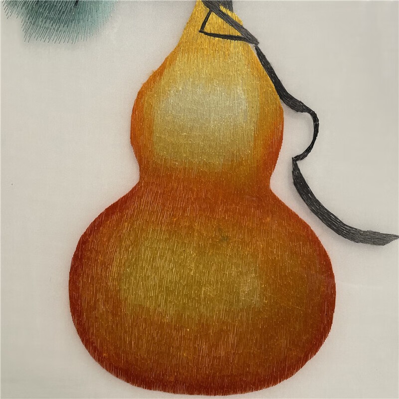 伯莎丹顿 苏绣葫芦五福临门玄关装饰纯手工苏州刺绣成品挂画14桑蚕丝