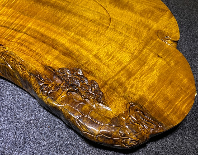 沐磁 缅甸金丝楠木茶盘整块天然实木茶台原木根雕孤品茶托办公泡茶