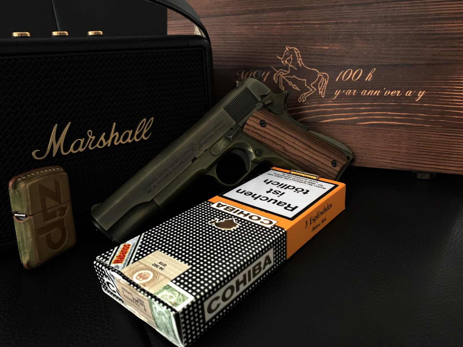 战鹰zy2模型m1911金属玩具枪仿真模型枪1105军迷收藏冷媒动力zy1zy238