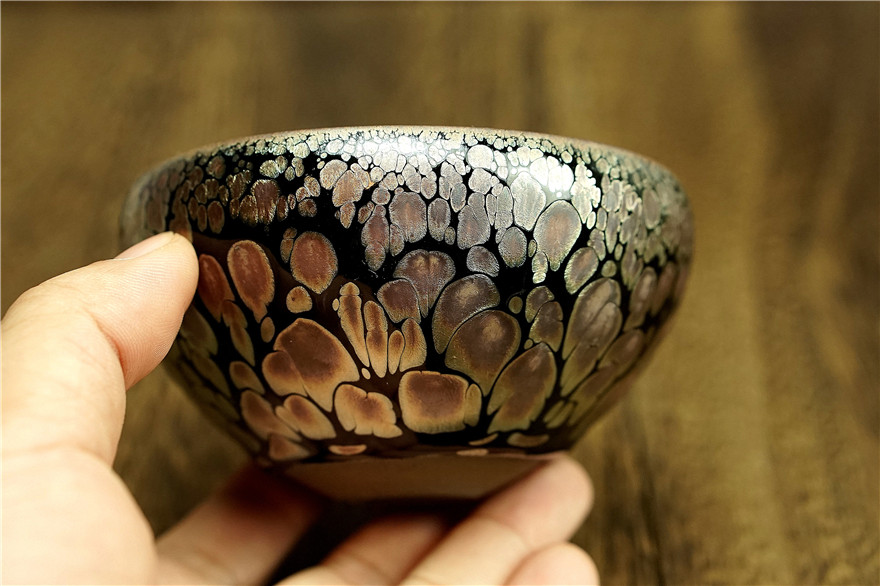 【无极】油花大 结晶佳 黎祥 建阳建盏主人杯 口径9.3cm h45