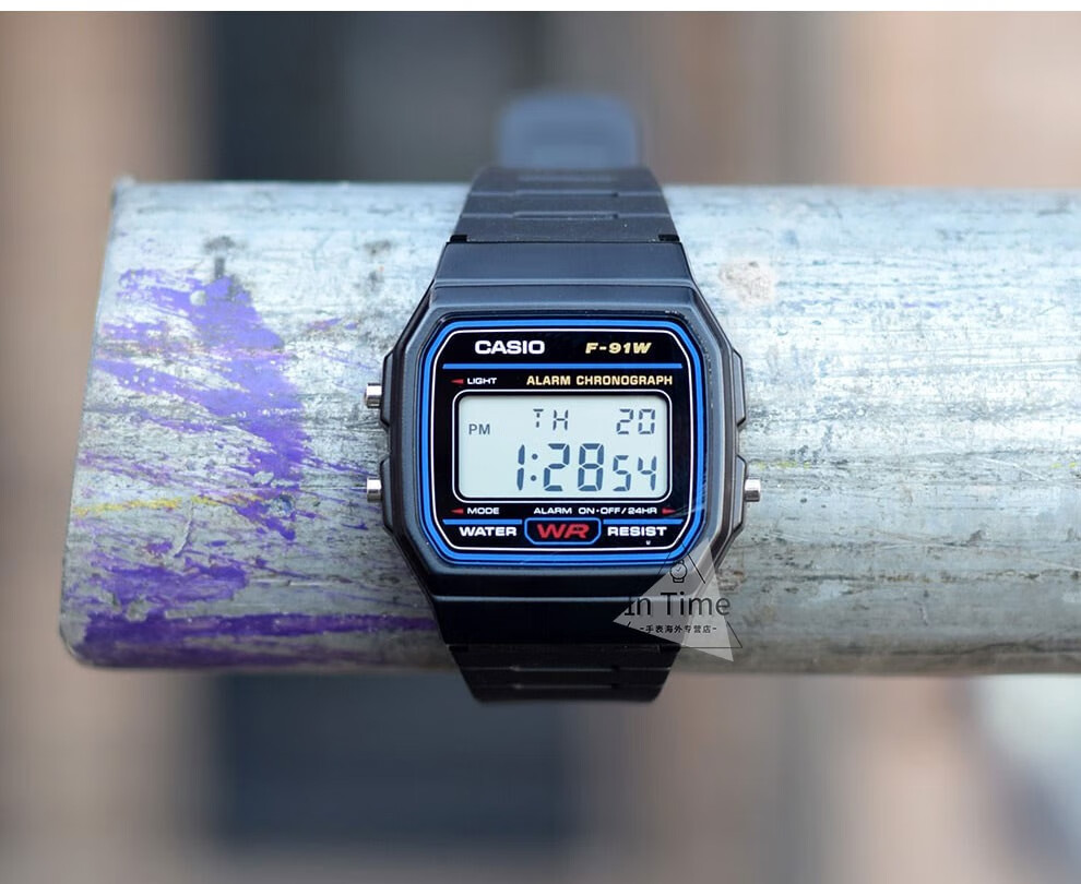 卡西欧(casio)小方表1989复古f91系列学生防水石英表 f-91wm-3a【图片
