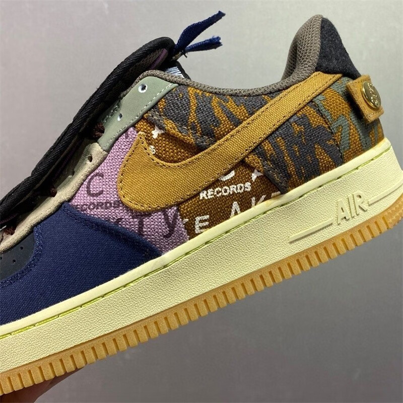 纯原高品质travis scott x af1空军一号联名款鬼脸jack ts拼接双鱼兔