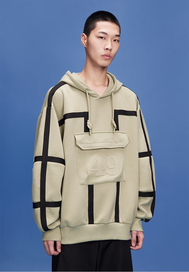 onitsukatiger鬼冢虎卫衣男设计师联名新款连帽运动卫衣2181a684001