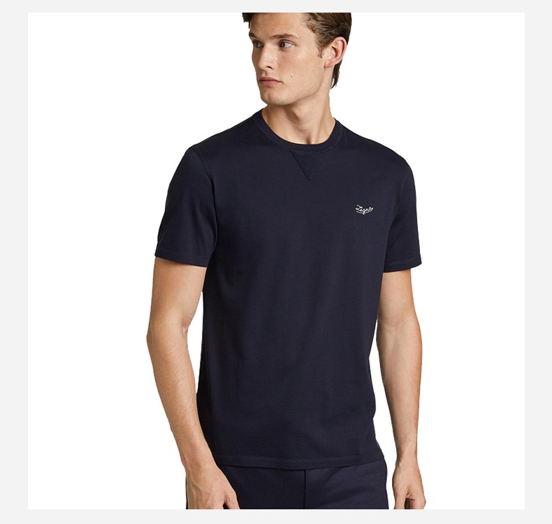 z zegna 杰尼亚 2020新款 男士logo徽标短袖t恤 深蓝色 u7526 706r
