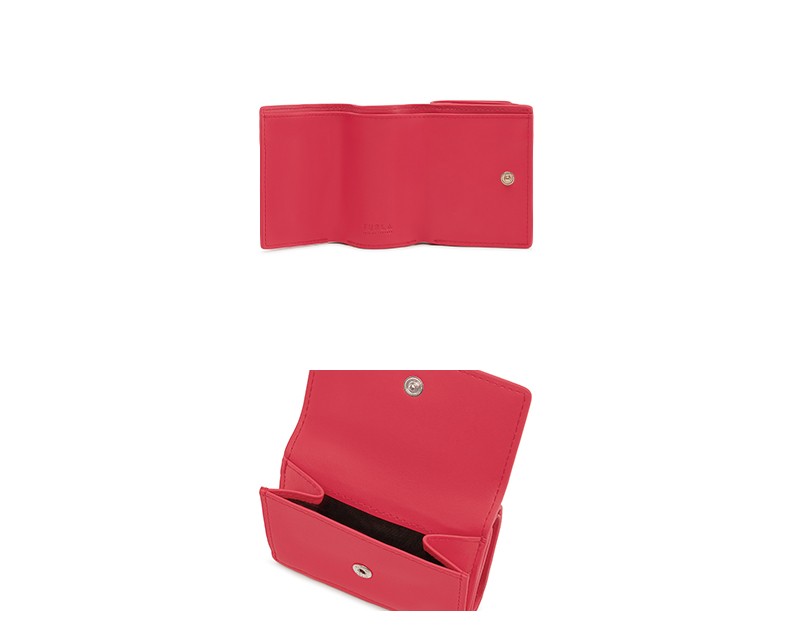 新年礼物furla芙拉moon女式小巧精致短款钱包罂粟红
