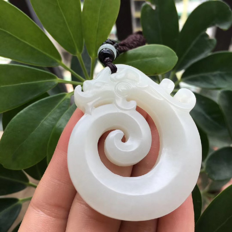 慈心缘 和田玉仿古龙吊坠 玉质细腻温润男女玉坠项链挂件玉牌玉石玉器