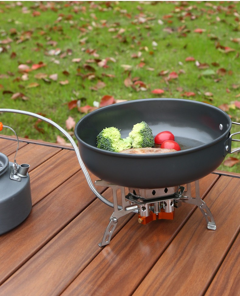 野营户外炉具炉头防风野外便携式炊具野炊用品气炉燃气灶炉子强劲三芯