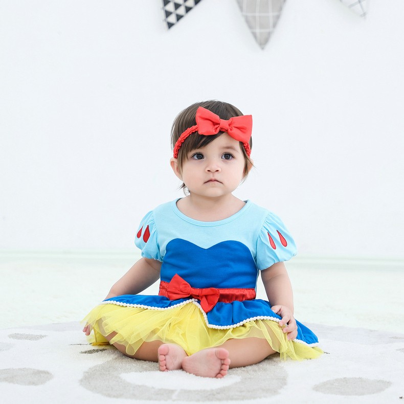 依百购婴幼儿美人鱼连身衣婴童长发公主爱莎哈衣婴儿幼儿连体衣爬行衣