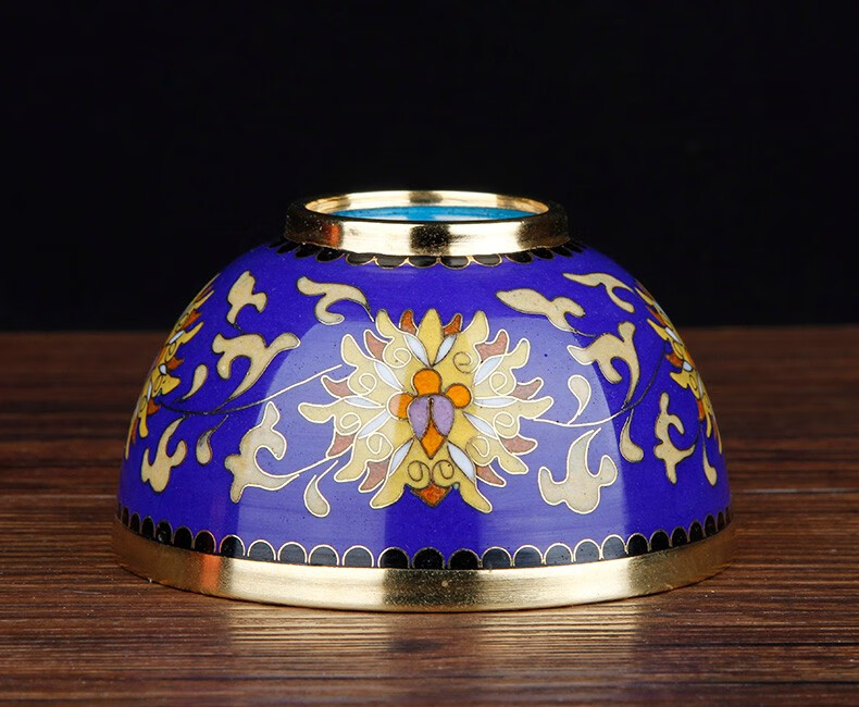 景裕泰 北京传统工艺景泰蓝铜碗金碗铜胎掐丝珐琅外事商务礼品摆件