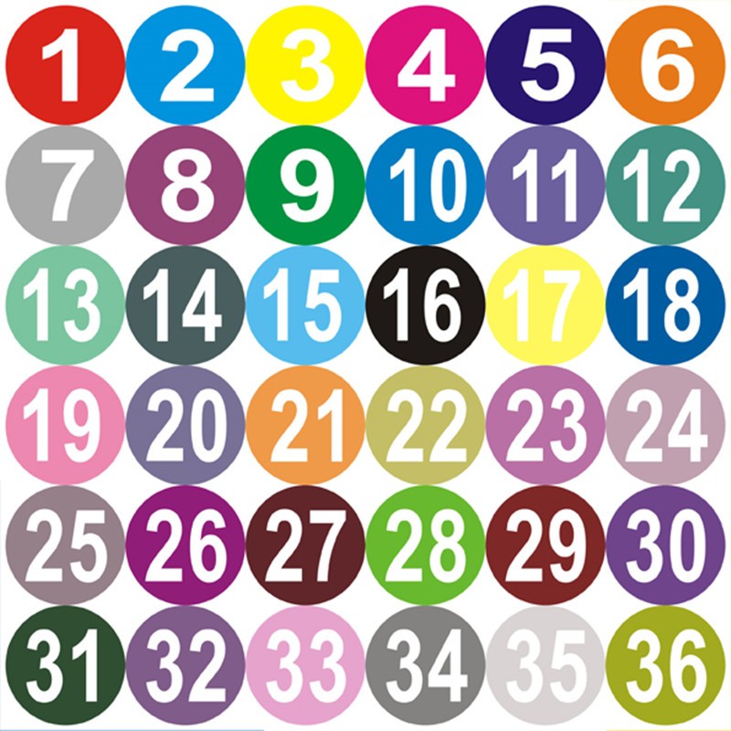 一目三生定做直播间号码贴直径3cm圆形pvc防水不干胶数字贴不干胶标签