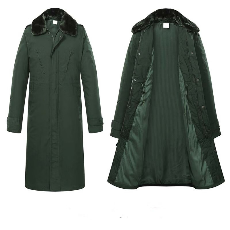 《冬季长款常规服大衣绿大衣棉服男加厚新款防寒棉大衣常服棉大衣 军