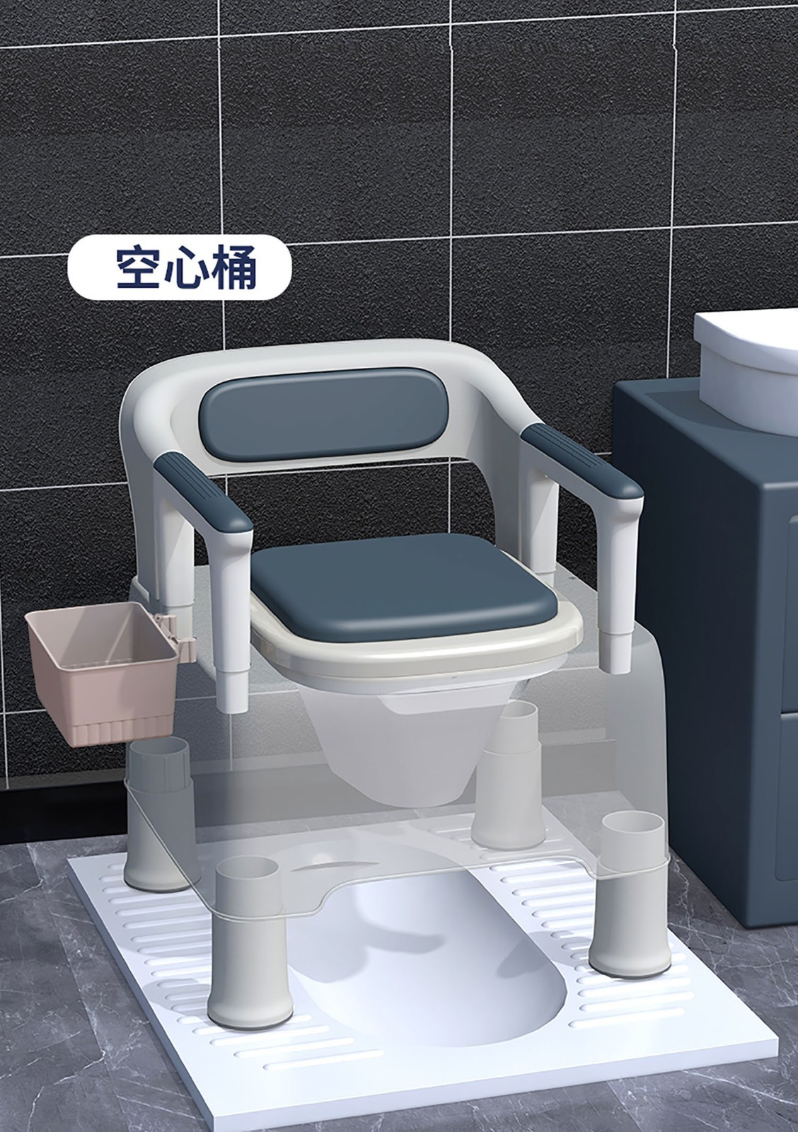 优勤移动马桶厕所蹲便改坐便器老年人大便椅室内孕妇病人坐便椅凳高矮