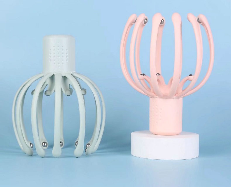 伊冉香约 头部按摩爪电动头部按摩器八爪鱼抓挠按头按摩器 粉红色