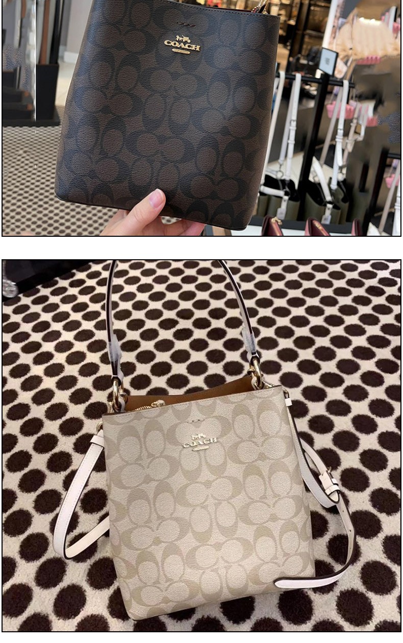 蔻驰(coach) coach蔻驰女包女士新款马车印花水桶包流浪包时尚手提单