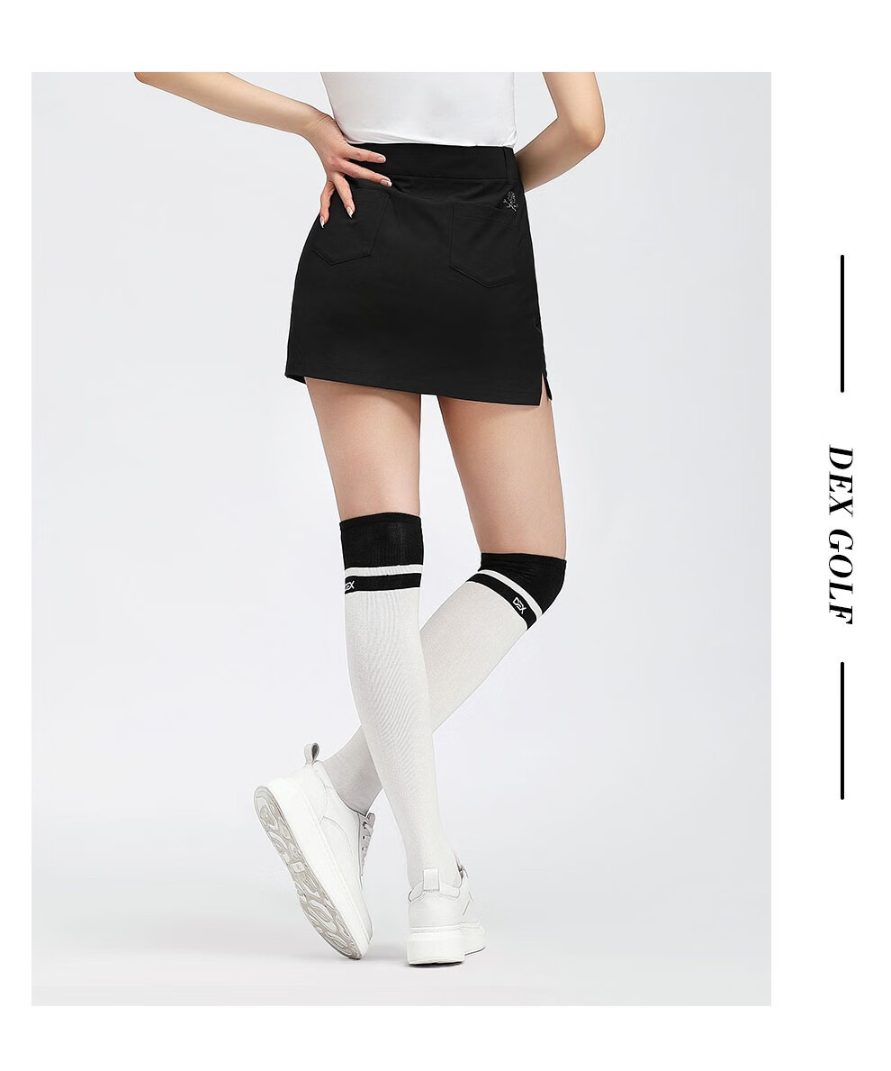 dexgolf高尔夫球袜女袜过膝袜子长袜休闲运动吸汗透气球袜均码白色