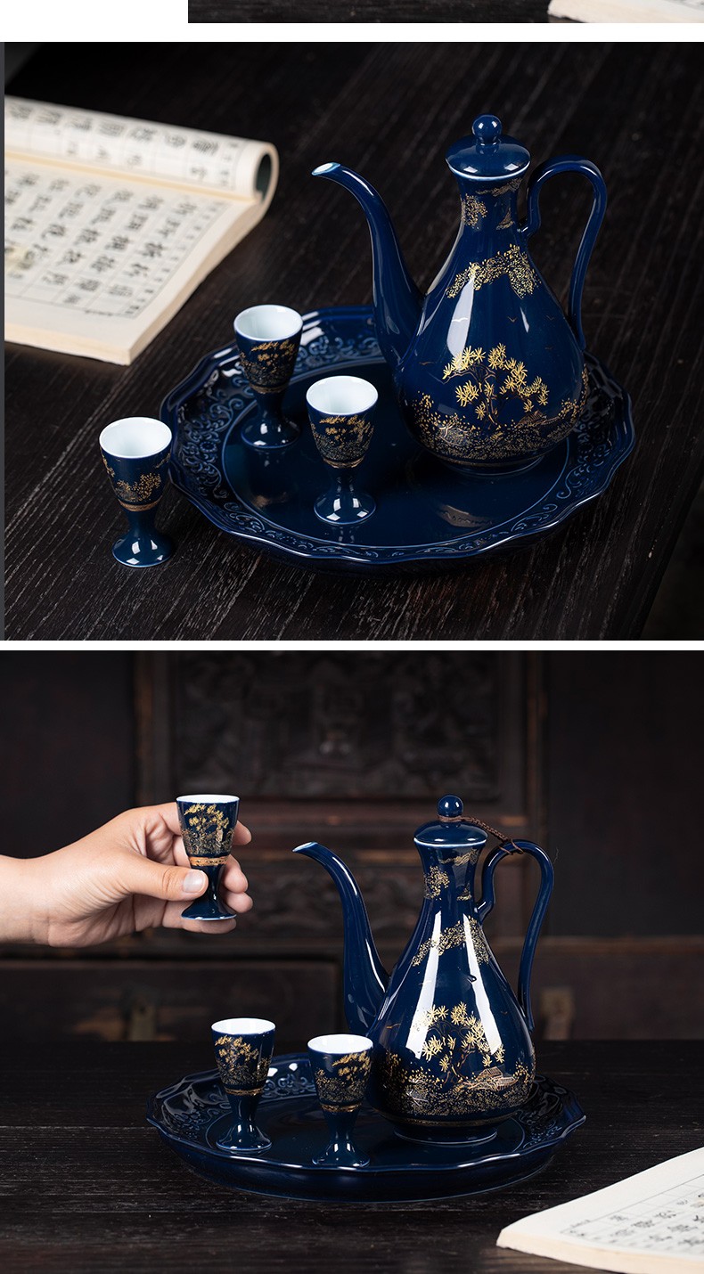 设计家用酒壶白酒酒具套装中式酒杯小号酒盅分酒器a251574忆江南酒具