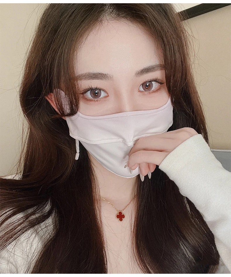 柠月静苼渐变色防晒口罩女冰丝面罩腮红女防紫外线高颜值防晒全脸夏季