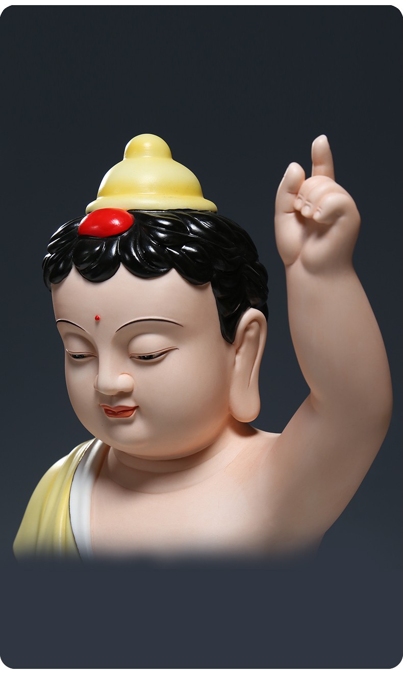 微美德化陶瓷太子佛佛像释迦摩尼佛佛主佛像浴佛节九龙浴佛盆摆件