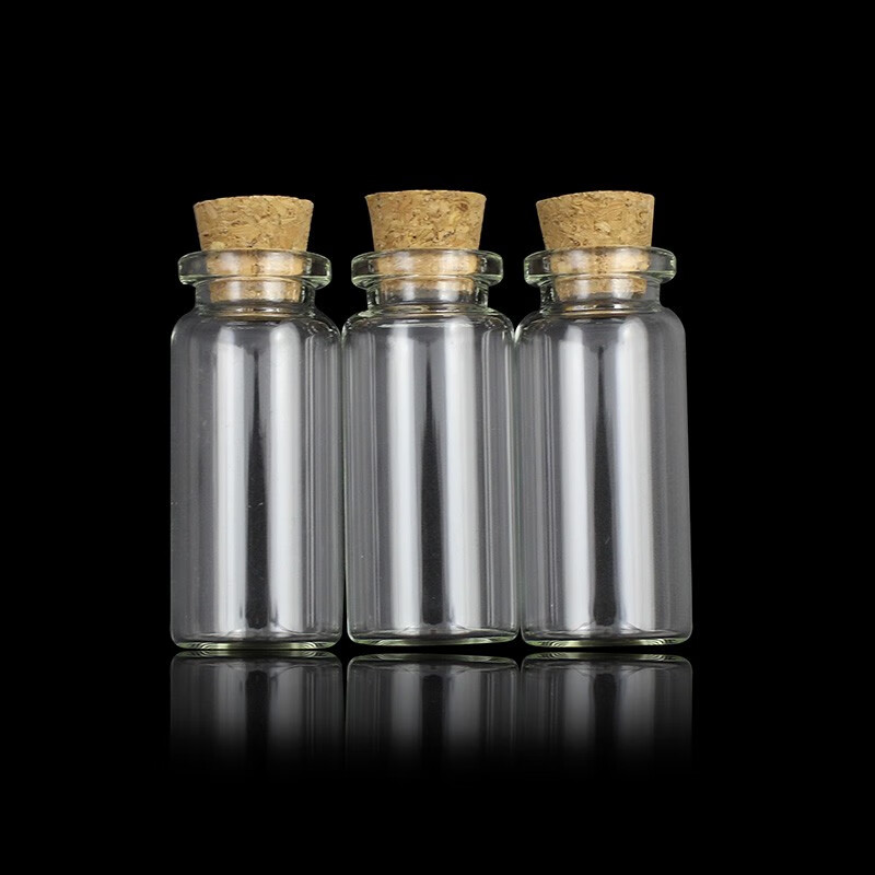 fasoladiy小号玻璃瓶透明密封罐小瓶子迷你标本瓶木塞许愿瓶卡口西林