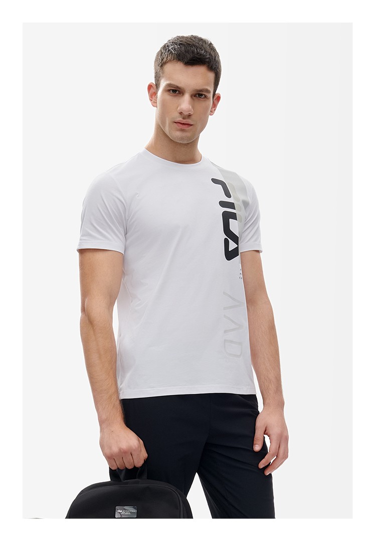 fila athletics 斐乐男士针织短袖t恤2022年夏季新款运动健身短袖 玉