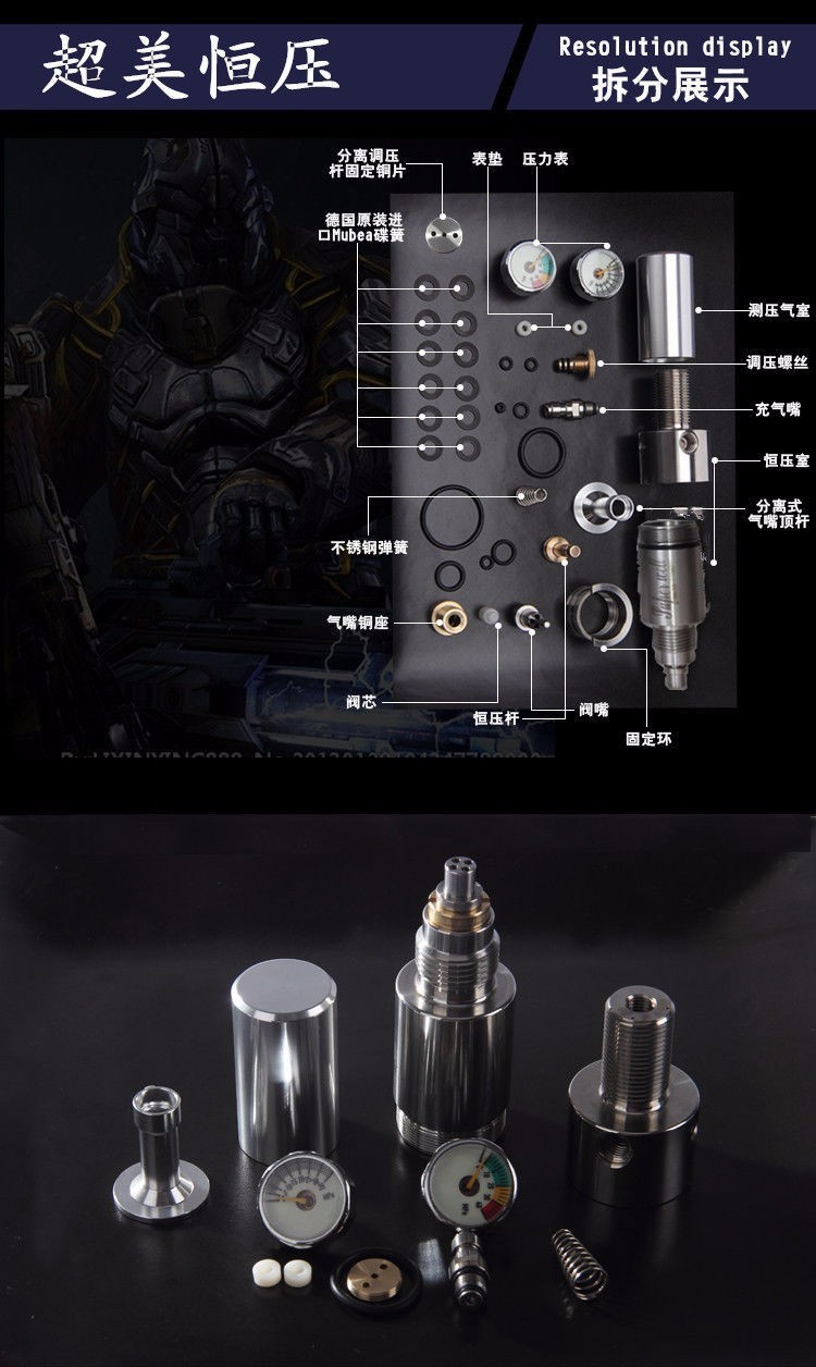 加大气室恒压阀一体双表恒压阀30mpa超美恒压阀高压气阀板球60单孔外9