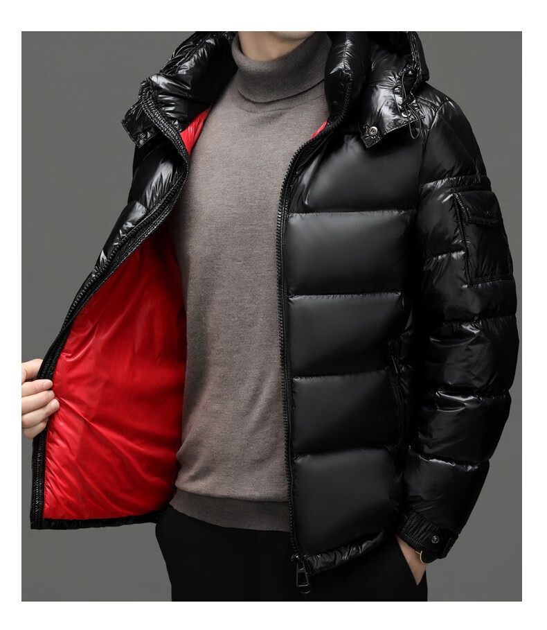 老爷车加绒加厚羽绒服男中年可拆卸帽冬季鹅绒防寒服加厚抗寒短款男士