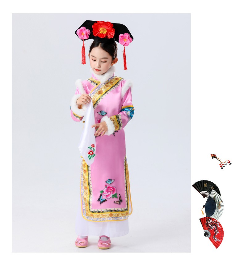 六一儿童格格服女童古装清朝服饰满族服装幼儿有一个姑娘演出服夏 大