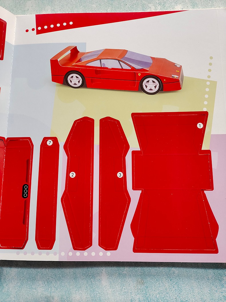 超燃插拼折纸书酷炫法拉利儿童益智游戏书儿童手工制作儿童动手能力