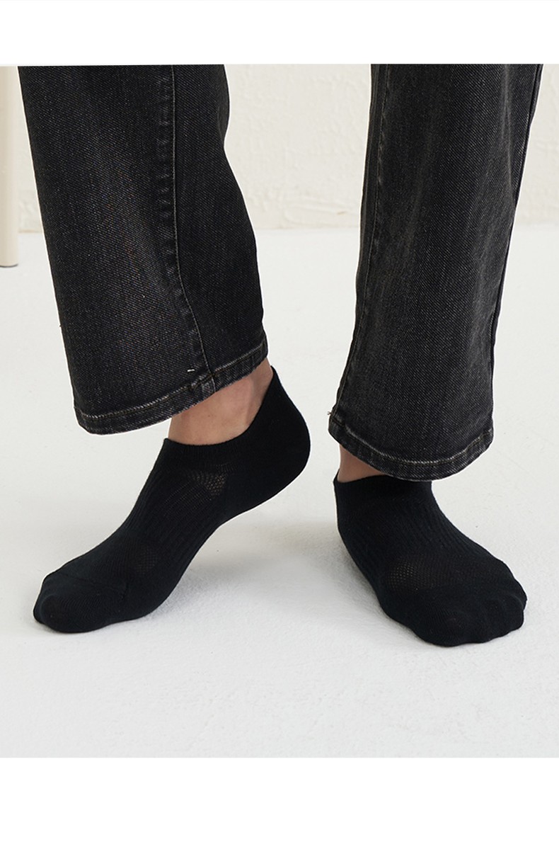 热风新款潮流时尚男士素色船袜简约居家短袜01黑色p091m2201均码